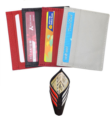 

Style 98 Fashion/Travel 6 Card Holder(Set of 4, Black, Red, Grey)