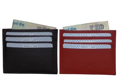 

Style 98 Fashion/Travel 6 Card Holder(Set of 2, Black, Red)