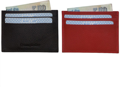 

Style 98 Fashion/Travel 3 Card Holder(Set of 2, Black, Red)