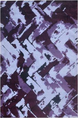 PRESTO BAZAAR Purple, White Polyester Area Rug(3 ft,  X 5 ft, Rectangle)