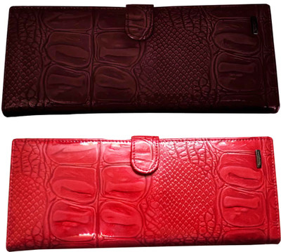 

Lady bar Casual Red, Brown Clutch, Brown;red