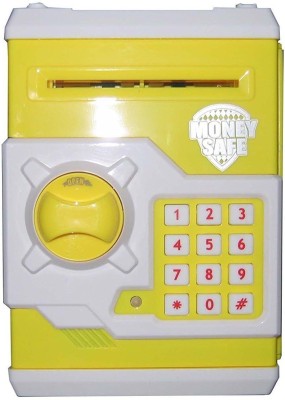 

Skywalk Money Safe Kids Piggy Savings Bank with Electronic Lock (Yellow & White) Coin Bank(Yellow, White)