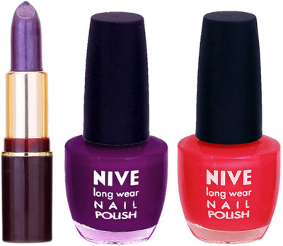 

Lady Fashion NIVE NAIL POLISH + LIPSTICK COMBO(Set of 3)