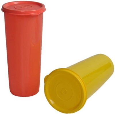 

Tupperware - 470 ml Plastic Grocery Container(Pack of 2, Yellow, Orange), Orange;yellow