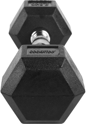 

COCKATOO Rubber coated Professional Hex dumbbells Fixed Weight Dumbbell(6 kg), Black