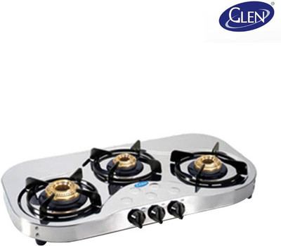 

Glen Glen GL 1035 HF BB Gas Cooktop Stainless Steel Manual Gas Stove(3 Burners)