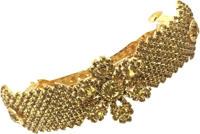 

AccessHer Designer studded back clip Women Hair Clip(Gold)