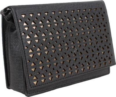 

JACY LONDON Women Casual Black Leatherette, PU, Cotton Sling Bag