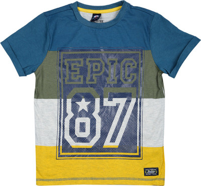 Shishu.Online Boys Printed Cotton T Shirt(Multicolor, Pack of 1) Flipkart