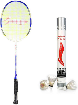 

Li-Ning Li-Ning G-Tek 77 Power Badminton Racquet + A+62 Feather Shuttlecock Combo Badminton Kit