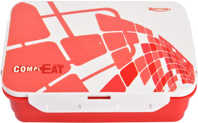 

Rishabh Compleat 2 Containers Lunch Box(600 ml), Red