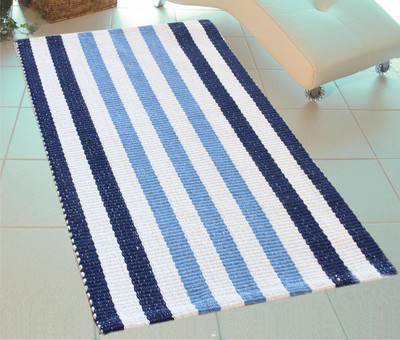 Saral Home Cotton Door Mat(Blue, Large)