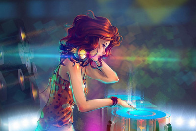 

Virgin Trends Girl Playing DJ Medium Paper Print (18 inch X 12 inch) Poster Paper Print(18 inch X 12 inch)