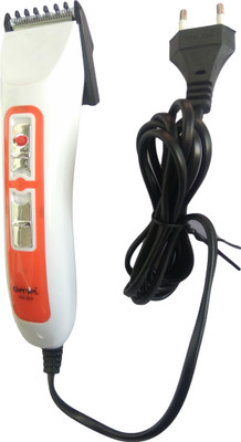 Gemei GM-303ORG Function with Direct Electric Power with Wire Attached (Non-Rechargeable) Runtime: 45 min Trimmer for Men(Multicolor)