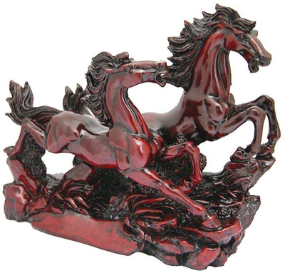 

Vyne Vyne Vastu Feng-Shui Victory 2 Running Horses For Positive Energy Vibrations, Good Luck & Prosperity(Red) Decorative Showpiece - 9 cm(Polyresin, Red)