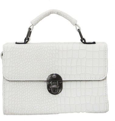 

Heels & Handles Women Casual White PU Satchel