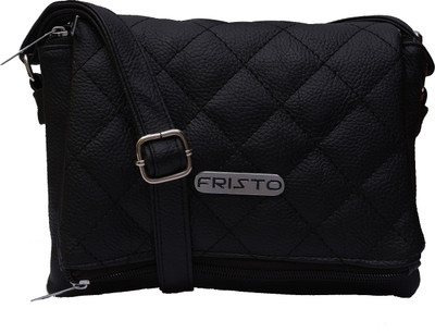 

Fristo Women Casual Black PU Sling Bag