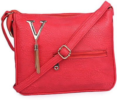 

TR Fashion Girls Casual Red PU, Polyester Sling Bag