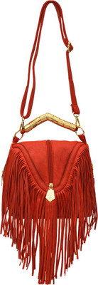 AGINOS Women Casual Red PU, Leatherette Sling Bag