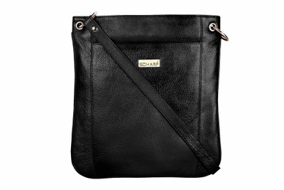 

Scharf Men Casual Black Genuine Leather Messenger Bag