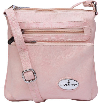 

Fristo Women Casual Pink PU Sling Bag