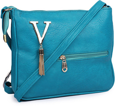 

TR Fashion Girls Casual Blue PU, Polyester Sling Bag
