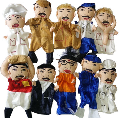 

kaykon Helper Hand Puppets Soft Toys Big size 10 inch each - Set of 10 - 25 cm(Multicolor)
