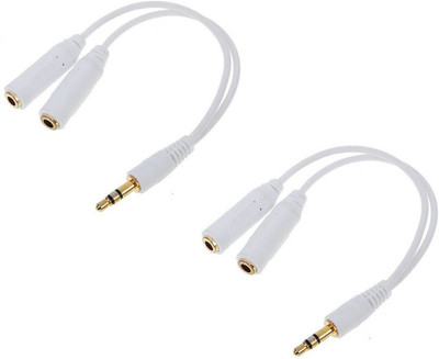 

BB4 PACK OF 2 Headphone 3.5 Splitter USB Adapter(White)