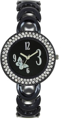 keepkart LOREM 201 New Fresh Arrival Black MATT Dial Diamond Studed Watch  - For Girls   Watches  (Keepkart)