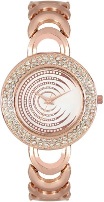 keepkart LOREM 202 New Fresh Arrival Rose Golden Studed Diamond Dial Watch  - For Girls   Watches  (Keepkart)