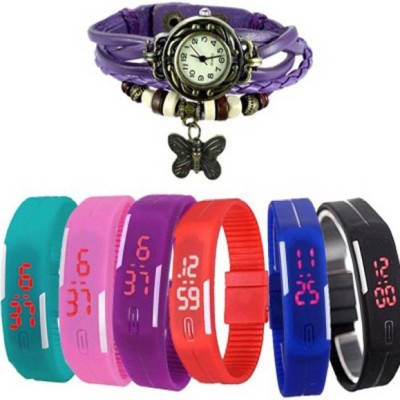 ROKCY Dori Butterfly & Led Pack of 7 Analog-Digital Watch -- For Women Watch  - For Girls   Watches  (Rokcy)
