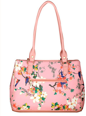 

Fabuler Pink PU Sling Flower Tote Bag Shoulder Bag(Multicolor, 6 L)