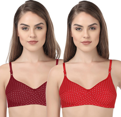 INNER TOUCH Padded Women Push-up Lightly Padded Bra(Red, Maroon)