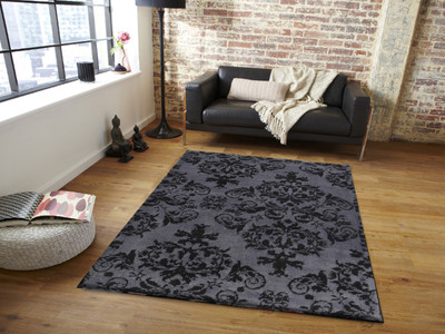 

PRESTO BAZAAR Black, Grey Polyester Area Rug(180 cm X 270 cm)