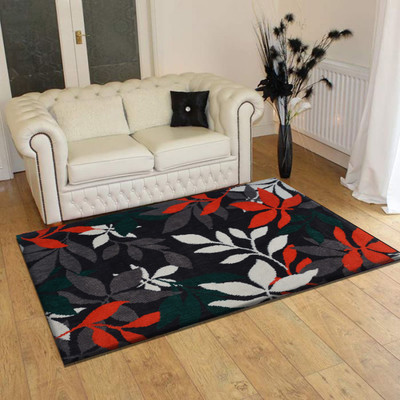 

PRESTO BAZAAR Orange, White, Grey Polyester Area Rug(180 cm X 270 cm), Grey;orange;white