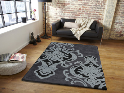 PRESTO BAZAAR Blue, Grey Polyester Area Rug(3 ft,  X 5 ft, Rectangle)