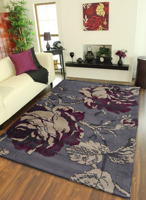 

PRESTO BAZAAR Purple, Grey Polyester Area Rug(180 cm X 270 cm), Grey;purple