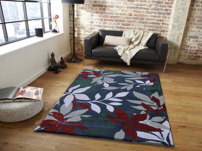 

PRESTO BAZAAR Blue, Red, Grey Polyester Area Rug(90 cm X 150 cm), Blue;grey;red