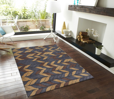 

PRESTO BAZAAR Brown, Grey Polyester Area Rug(120 cm X 180 cm)