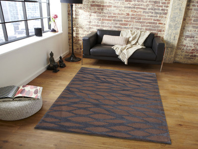 PRESTO BAZAAR Brown, Grey Polyester Area Rug(2 ft,  X 5 ft, Rectangle)