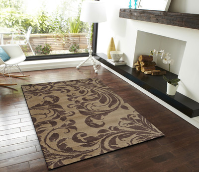 PRESTO BAZAAR Brown Polyester Area Rug(3 ft,  X 5 ft, Rectangle)
