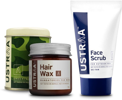 

Ustraa By Happily Unmarried Face Scrub For Men (100 gm) Hair Wax for Men (100 gm)(Set of 2)