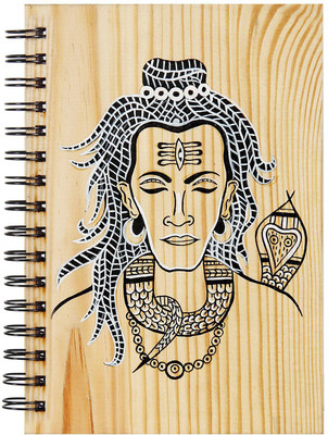 

Pulpypapaya Regular Journal(Handpainted Wooden Journals, Multicolor)