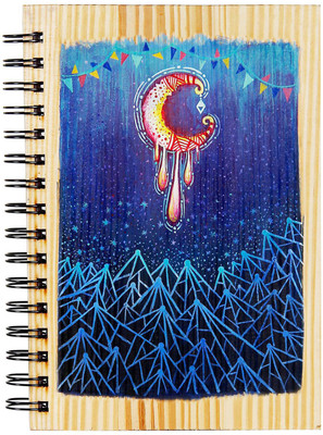 

Pulpypapaya Regular Journal(Handpainted Wooden Journals, Multicolor)
