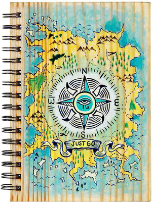 

Pulpypapaya Regular Journal(Handpainted Wooden Journals, Multicolor)