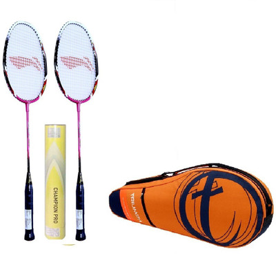 

Li-Ning XP 70 II 1PC Badminton Racquet,Triumph 302 Orange/Navy Kitbag,1 Champion Pro Shuttle Badminton Kit