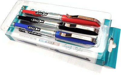 

Hauser Active Blue Black Red Gel Pen(Pack of 5)