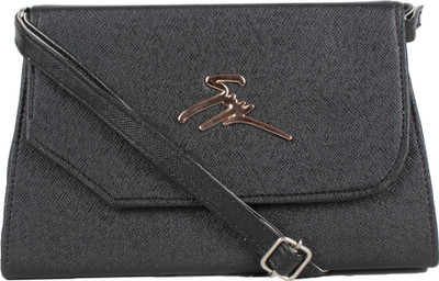 

Kandel London Women Casual Black Leatherette, PU, Cotton Sling Bag