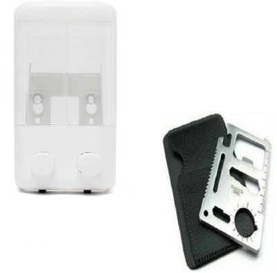 

Unique Gadget Buy Double Soap Case With 11 In 1 Stainless Steel Survival Toolkit(Multicolor)