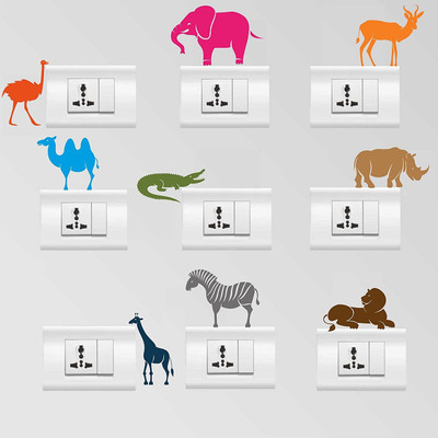 Asmi Collections 10 cm Animals for Light Switches Removable Sticker(Pack of 1)